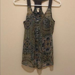 Flower design tank top
